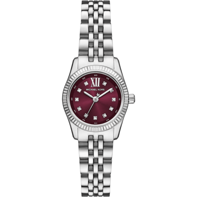 Michael Kors Lexington MK4968 Damenarmbanduhr mit burgunderfarbenem Zifferblatt
