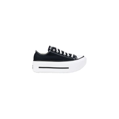 Converse Schwarz-Weiße Stoff Plattform Sneakers