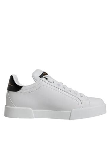 Dolce & Gabbana Weiße Leder Klassische Niedrige Sneaker Schuhe