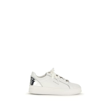 PINKO Weiße Kalbsleder Bos Taurus Low Top Sneaker