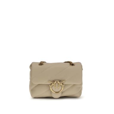 PINKO Beige Kalbleder Bos Taurus Schultertasche