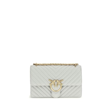 PINKO Graue Kalbsleder Bos Taurus Schultertasche