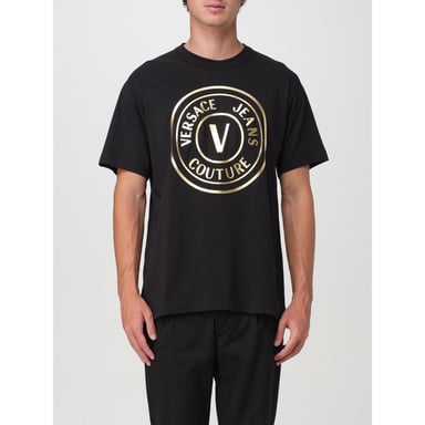 Versace Jeans Schwarzes Baumwoll-T-Shirt