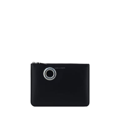 Comme Des Garçons Schwarzes Kalbleder Bos Taurus Wallet