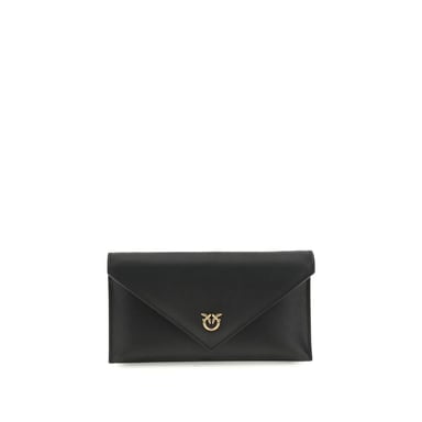 PINKO Clutch-Tasche aus schwarzem Kalbsleder Bos Taurus