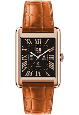 Ice Watch Ice Smart Tk 2.0 - Rose-gold - Cognac Croco Braun Unisex Armbanduhr 025383 -