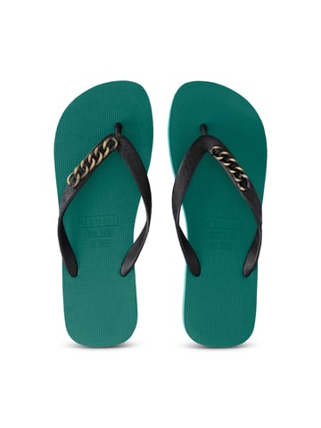 Goldene kleine Flip-Flops, Waldgrün