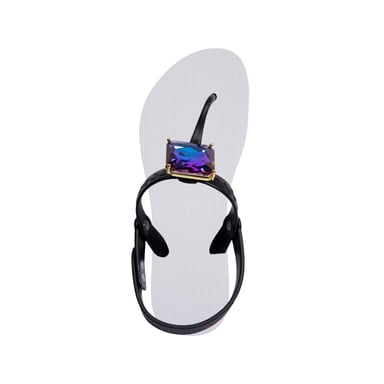 Selena Diamond Blue Flip Flop weiß