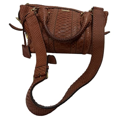 Burberry Nevinson Bowlingtasche (mittelgroß) aus braunem Pythonleder