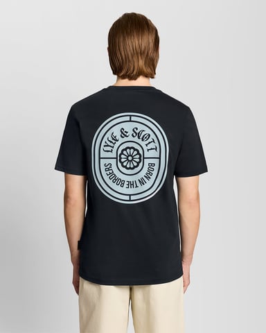 Grafisches Badge Baumwoll-T-Shirt