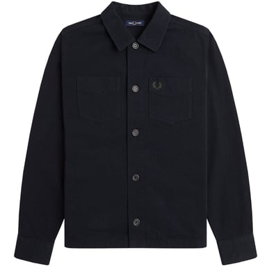 Fred Perry Schlichte Schwarze Twill-hemdjacke