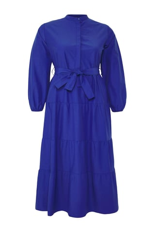 Damen marineblaues gerades Maxikleid, lang, lässig/alltagstauglich, bequem und dezent