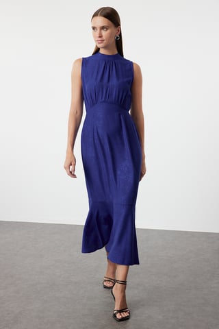 Damen-Midikleid mit Blumenmuster, ärmellos, für Abend/Alltag, normale Passform