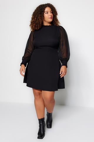 Curve Damen Unifarbene Mini-Abendkleider / Figurbetonte Alltagskleider in großen Größen