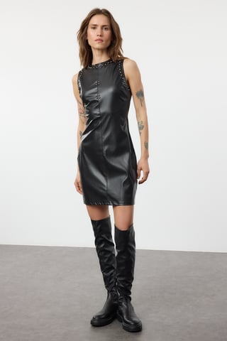 Damen Mini-Kleid, gerade geschnitten, lang, für Tag und Nacht