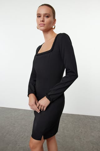 Damen Mini-Kleid, gerade geschnitten, lang, für Tag und Nacht