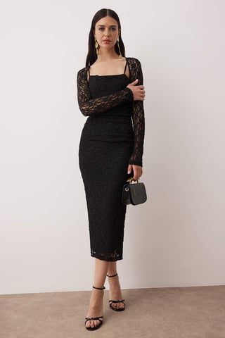 Elegantes, figurbetontes Midi-Kleid für Damen