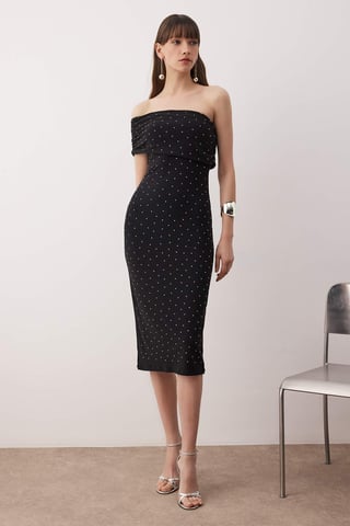 Ärmelloses, gerades, elegantes, figurbetontes Midi-Kleid für Damen/Abendkleid