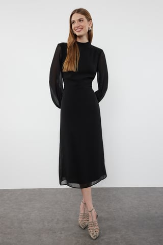 Bedrucktes Damen-Midikleid, lang, für Tag und Nacht