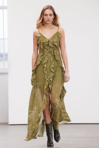 Damen-Abendkleid mit Blumenmuster, langen Spaghettiträgern, figurbetont, perfekt für Abschlussball oder Abiball