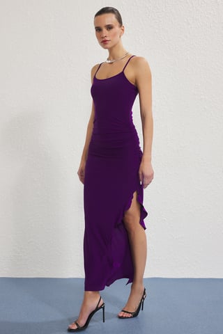 Damen-Maxikleid, ärmellos, gerade geschnitten, lässig/für den Alltag, schmal geschnitten