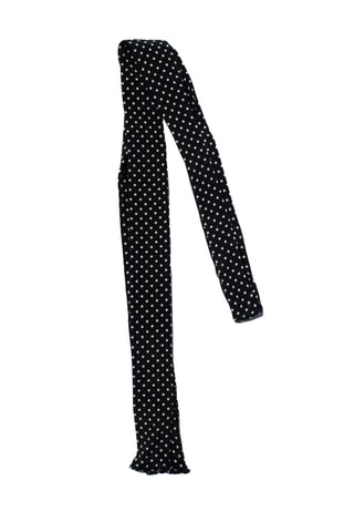 Saint Laurent, schmaler schwarzer Seidenschal mit Punkten