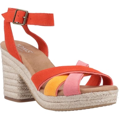 TOMS Majorca Strappy Damen Sandalen aus Leder mit Flammenmuster