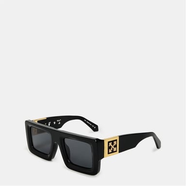 Accessoires Off White Unisex Quadrat-Sonnenbrille, Quadrat-Design in Schwarz/Dunkelgrau