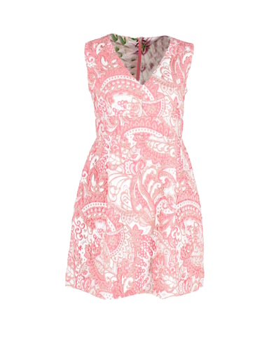 Dolce & Gabbana Minikleid mit Blumenjacquardmuster in Rosa, Polyester
