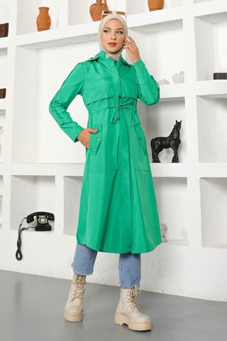 Kapuze Trenchcoat Grün