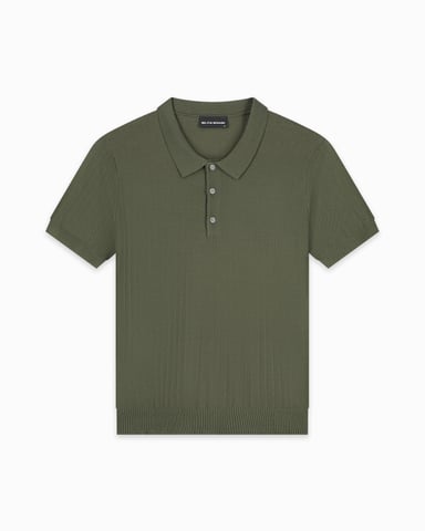 Black Bananas Ribbed Knit Polo,