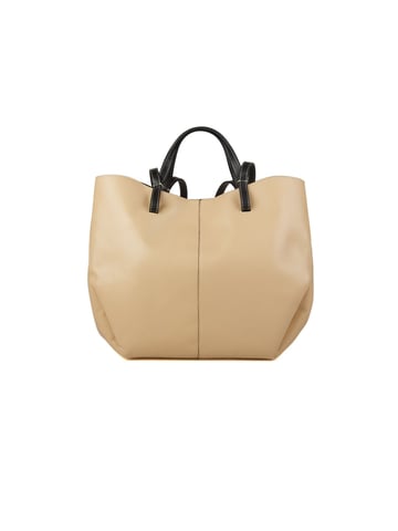 Giulia Monti Shopper Tasche Beige Schwarz