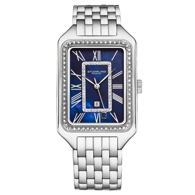Montre Stührling Lustra 4061 rectangulaire à quartz avec cristaux, 32 mm