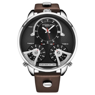 Montre à quartz Stührling TerraTime Triple-Time 4051 50 mm
