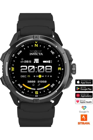 Invicta I-Tech ITECH-009 Herren Uhr - Smartwatch Bewegung - Edelstahl mit schwarzem Zifferblatt - 47 mm
