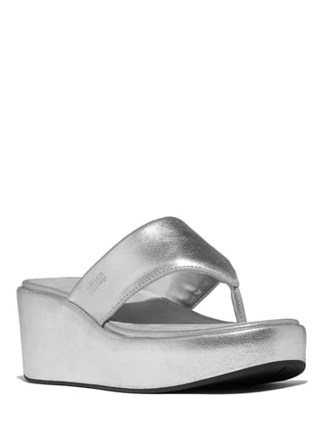 FitFlop Plattform Wedge Damen Silber Sandalen