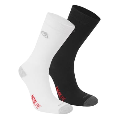 Craghoppers - Socken Insektenabwehr für Herren/Damen Unisex(2er-Pack) (Schwarz/Weiß)