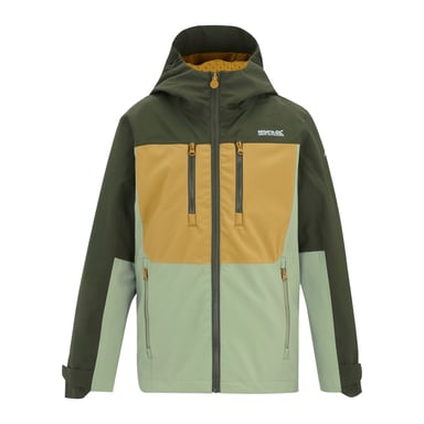 Regatta - "Highton" Jacke, wasserfest für Kinder (Dunkel-Khaki/Holzbraun/Leichter Salbei)