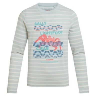 Craghoppers - T-Shirt für Kinder, Stripes, Nosilife, Langärmlig (Nimbus Blau)