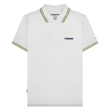 Lambretta - "SS25" Poloshirt für Herren (Weiß/Nussbraun)
