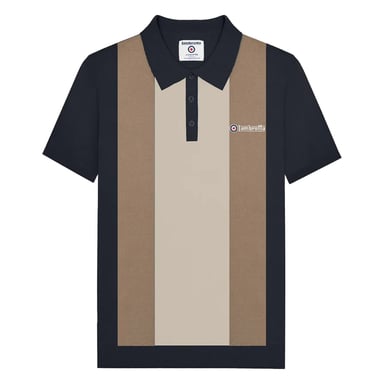 Lambretta - Poloshirt für Herren, Jerseyware (Marine/Nussbraun/Silber)