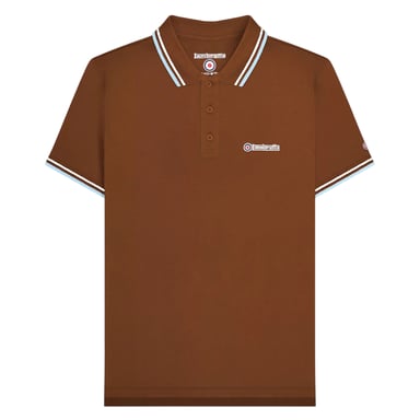 Lambretta - "SS25" Poloshirt für Herren (Braun/Weiß/Engelsfälle)