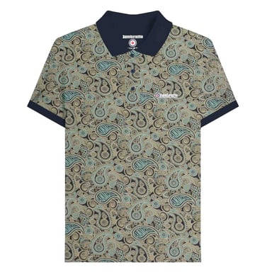 Lambretta - "SS25" Poloshirt Mit Markenzeichen für Herren (Marine/Kameo-Blau)
