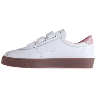 Superga - Herren/Damen Unisex Sneaker "2870 Sport Club S", Kontrast Detail, Leder (Weiß/Rosa Rauch)