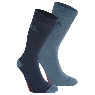 Craghoppers - Socken Insektenabwehr für Herren/Damen Unisex(2er-Pack) (Marineblau/Blaustein)