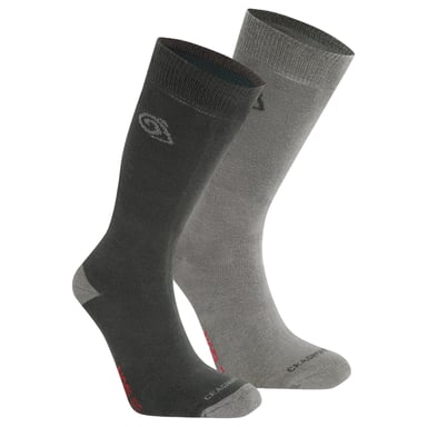 Craghoppers - Socken Insektenabwehr für Herren/Damen Unisex(2er-Pack) (Schwarzer Pfeffer/Mittelgrau)