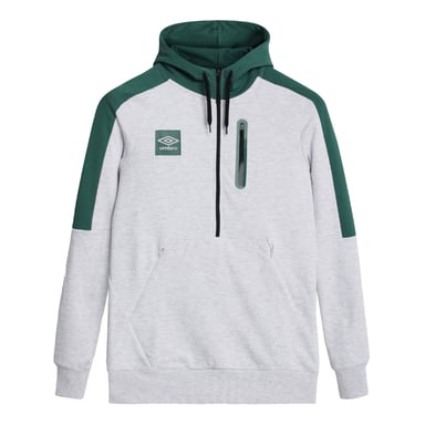 Umbro - "Terrace" Kapuzenpullover mit halbem Reißverschluss für Herren (Tanne/Eisblau Marl)