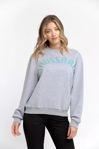 Trussardi Graues Baumwoll-Damen Sweatshirt