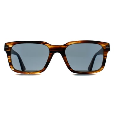 Persol PO3272S 123556 gestreifte schwarz & braun hellblaue Sonnenbrille
