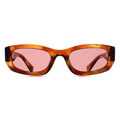 Miu Miu MUB04S 26E80B gestreifte tabakfarbene dunkelviolette Sonnenbrille